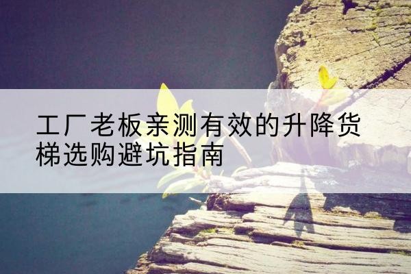 叙州升降货梯怎么选-工厂老板亲测有效的升降货梯选购避坑指南
